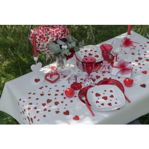 Šerpa na stůl se srdíčky 28x300cm