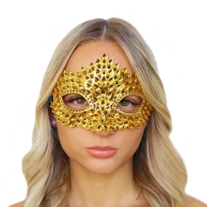 Škraboška karnevalová zlatá