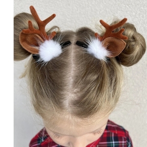 Sponky do vlasů vánoční parůžky hnědé