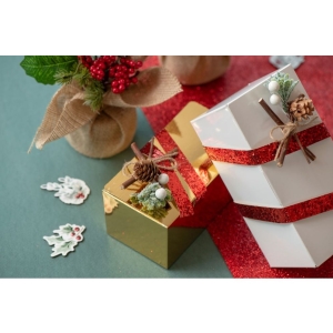 Stuha metalická červená 15mm x 5 m