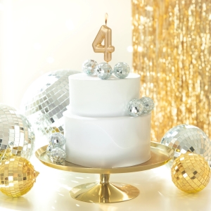 Svíčka dortová lesklá "4" zlatá 6 cm