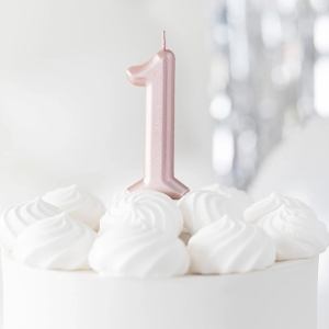 Svíčka dortová číslice 1 Rose Gold 10 cm