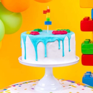 Svíčka dortová číslo 1 Lego kostičky 11 cm