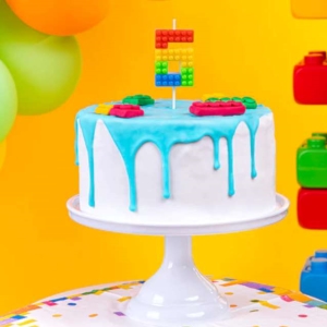 Svíčka dortová číslo 6 Lego kostičky 11 cm