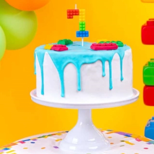 Svíčka dortová číslo 7 Lego kostičky 11 cm