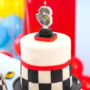 Svíčka závodní auto č. "6" 7 cm