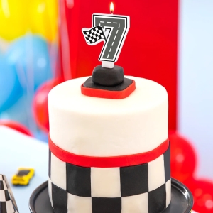 Svíčka závodní auto č. "7" 7 cm