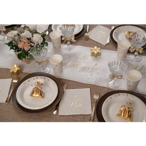 Kelímky papírové slonová kost se zlatými vločkami 270ml 10ks