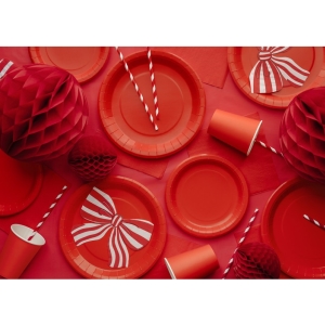 Talíře papírové červené 18 cm 6 ks