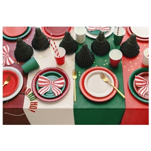 Talíře papírové červené 23 cm 6 ks