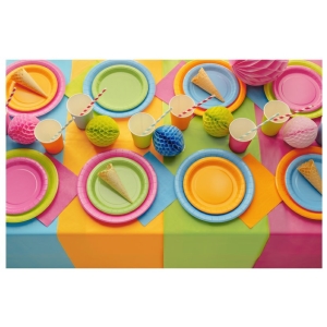 Talíře papírové pomerančové 23 cm 6 ks