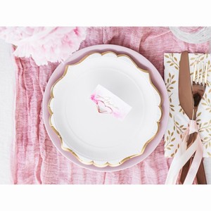 TALÍŘE bílé se zlatým okrajem