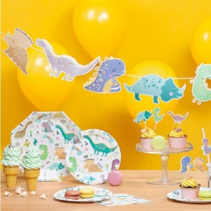 Talířky papírové Dinosauři 18 cm 6 ks