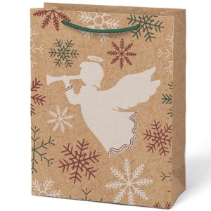 Taška papírová M vánoční mix 19x25 cm