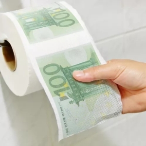 Toaletní papír Euro bankovky