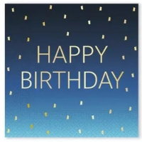 Ubrousky paprov Happy Birthday Blue 20ks 33x33cm