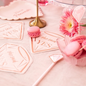 Ubrousky papírové She Said Yes růžové zlato 10 ks