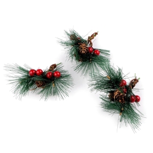 Vánoční umělá větvička na drátku 3 ks