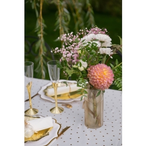 Váza dekorační geometrická zlatá 7,5 x 17 cm