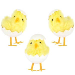 Dekorace Velikonoční kuřata ve skořápkách 8 cm 1 ks