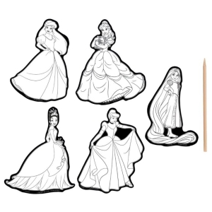 Vyškrábací obrázky Disney Princezny - samolepky 5 ks