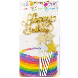 Zpich na dort Happy Birthday 23x12x15 cm 7 ks