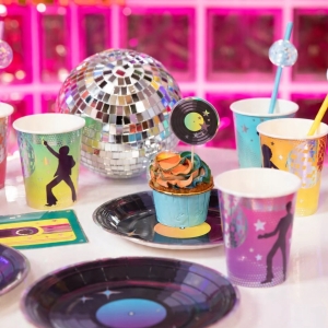 Zápichy na dort Retro Disco 8 ks