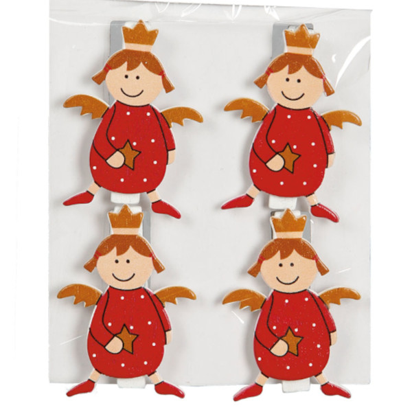 Štipčeky dekoračné Anjelik 4,5 cm 4 ks