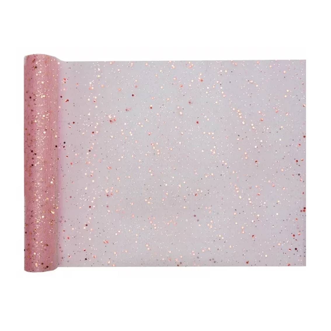 Organza s glitry růžová 30cm/5m