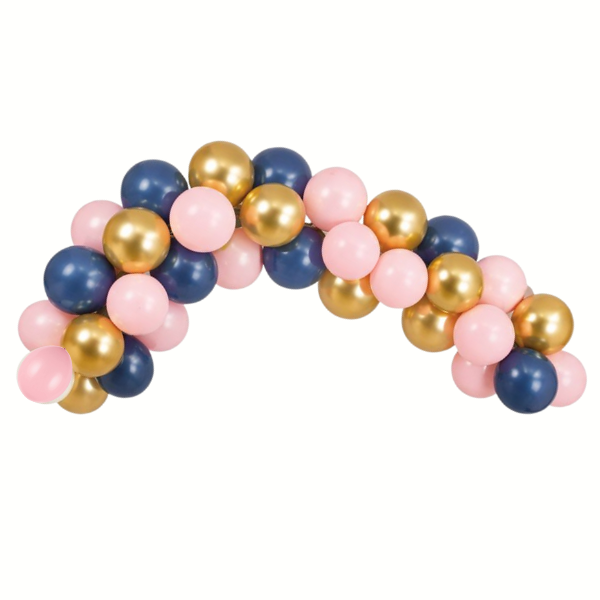 Balónková girlanda v zlato-růžově-modrá 40ks