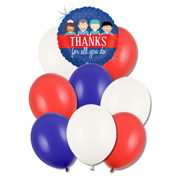 Balónkový buket - Pro zdravotníky 9ks