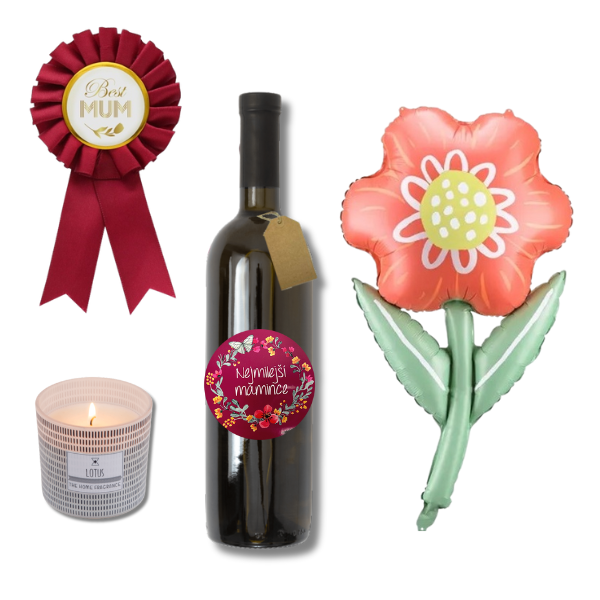 Sada dárková - Best Mum, s vínem Tramín červený