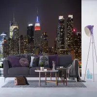 Vliesov fototapeta na stenu Manhattan v noci | 375 x 270 cm | FTNXXL 2411