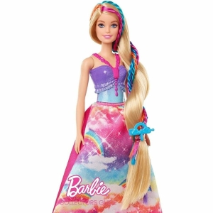 Barbie princezna s barevnmi vlasy hern set