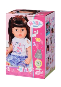 Star sestika BABY born, brunetka, 43 cm