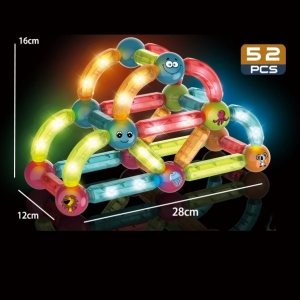 Magnetick stavebnice se svtlem 52 ks