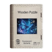 Wooden puzzle Fluorescent Butterfly A3