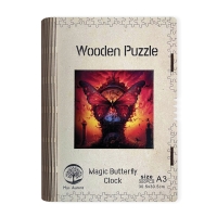 Wooden puzzle Magic Butterfly Clock A3