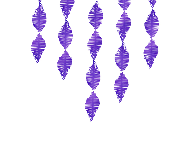 Krúžková girlanda - strapce, fialová, 3 m