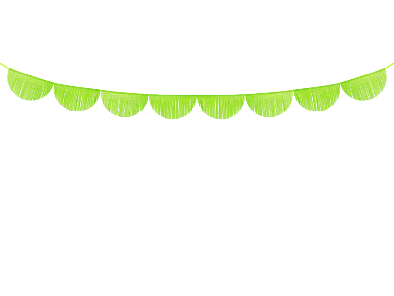 Papírová girlanda střapce, zelené jablko, 3m