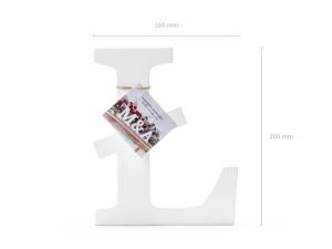 Dřevěné písmeno Ł, bílé, 16,5x20cm