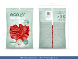 Balonky Eco 30cm pastelov, erven (1 bal. / 100 ks)