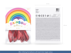 Balnky Rainbow 30cm pastelov, erven (1 bal. / 10 ks)