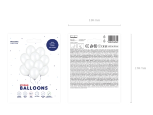 Balonky Strong 30cm, Metallic Pure White (1 bal. / 10 ks)